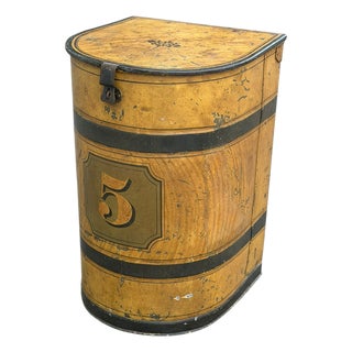 Huge Antique Painted Tole Tea Caddy or Flour Bin For Sale