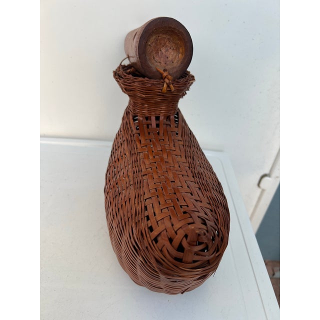 Vintage Wicker & Bamboo Wood Duck For Sale - Image 9 of 12