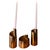 This is a mid-century modern set of taper/candlestick holders. Hammered metal cylinder vases. Angled top edge. They come...
