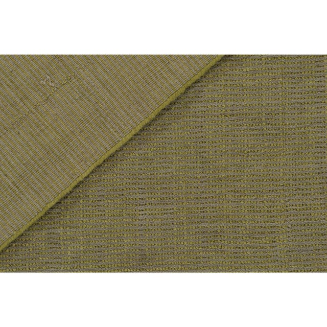Textile Rug & Kilim’s Contemporary Rug in Chartreuse Green With Subtle Stripes For Sale - Image 7 of 7