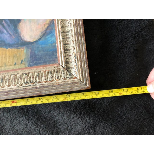 Unsigned Colorful Mid Century Modern Impressionist Painting of a Dancer at Rest For Sale - Image 9 of 12