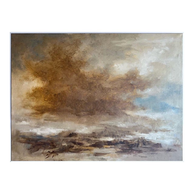 Western America Abstract Landscape Painting "Storms End" by Robert Baranet 1982 For Sale