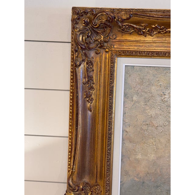 This atmospheric seascape captures the tranquil mood of a harbour, with sailboats and distant ships softly rendered...