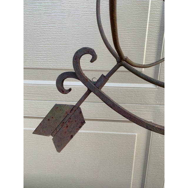 Antique French Country Wrought Iron Garden Armillary Sundial For Sale In South Bend - Image 6 of 9