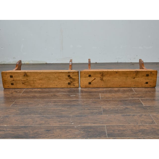 Pair of Rustic American Pine Benches, Circa 1920 – Farmhouse Entryway Seating For Sale - Image 10 of 11