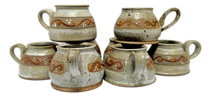 Late 20th Century Joy Imai California Studio Pottery Stoneware Mugs, Set of 8