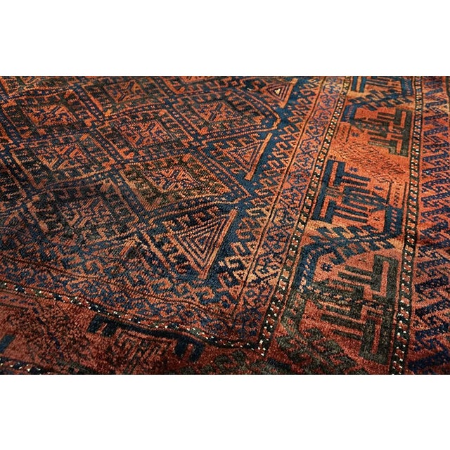 1920s Red-Maroon Diamond Tribal Antique Hand Knotted Baluch-Persian Rug 4'6" X 7'8" Wool Carpet For Sale In New York - Image 6 of 6