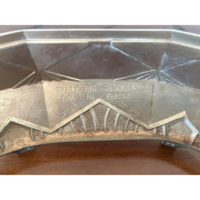French Art Deco Silver-Plated and Glass Centerpiece by Orfèvrerie Dilecta, 1930s For Sale - Image 12 of 18