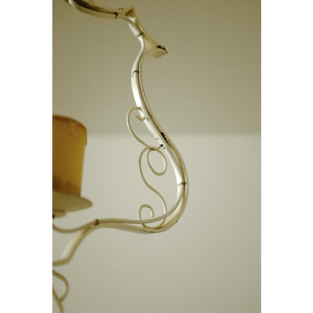 White 1950s White Painted Metal Pendant For Sale - Image 8 of 10