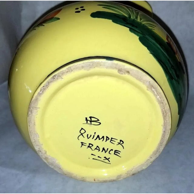 1960s 1960s Quimper Soleil French Faience Chocolate or Tea Pot For Sale - Image 5 of 7