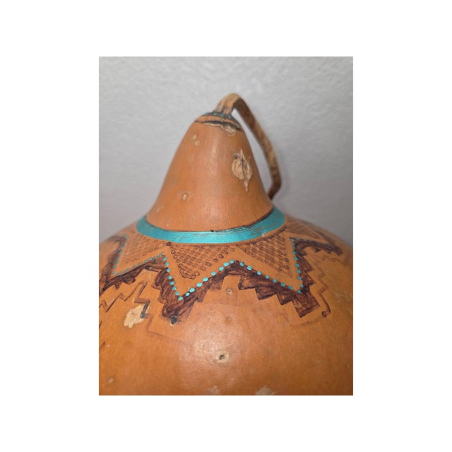 Late 20th Century Cj Prophet Hand-Painted Native American Gourd Art – Kokopelli Mimbres Style Folk Art, Signed Southwest Decor For Sale - Image 10 of 12