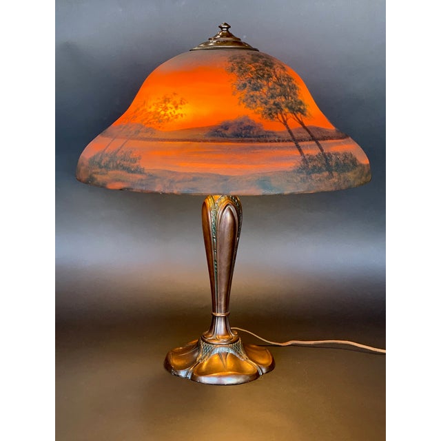 1920s Classique Sunset Landscape Table Lamp For Sale - Image 10 of 10