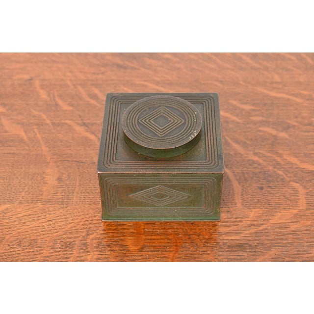 Art Deco Tiffany Studios New York Graduate Bronze Inkwell For Sale - Image 3 of 12
