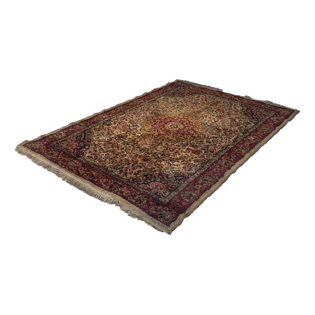 Middle Eastern Modern Red and Beige Rug, 1980s For Sale