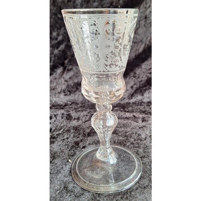 Baroque German Wedding Goblet in Cut Glass, 1750, in Very Good conditions. Designed before 1890