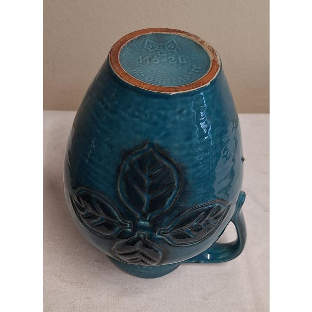 Vintage German Jug ​​in Blue-Green Glazed Ceramic by Carstens, 1970s For Sale - Image 4 of 5