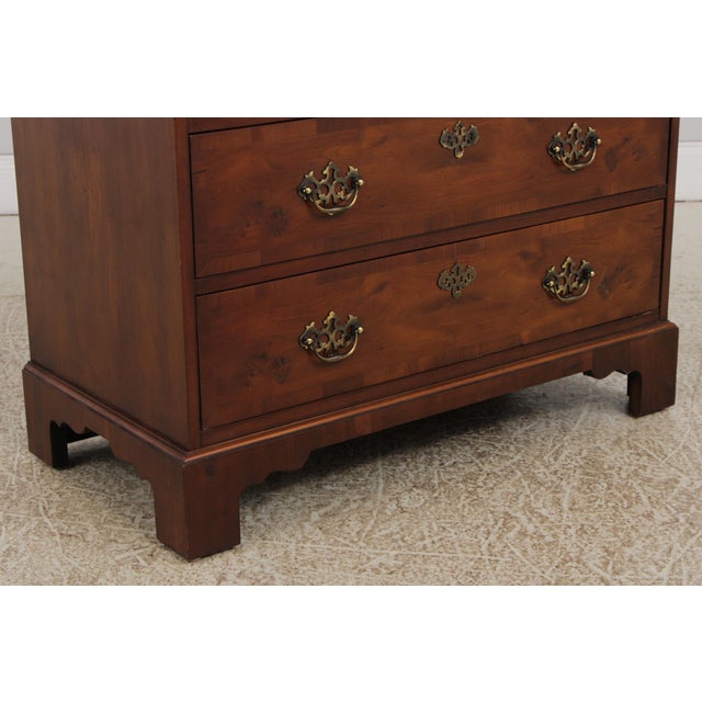 Hekman Yew Wood Bachelors Chest of Drawers For Sale - Image 11 of 13