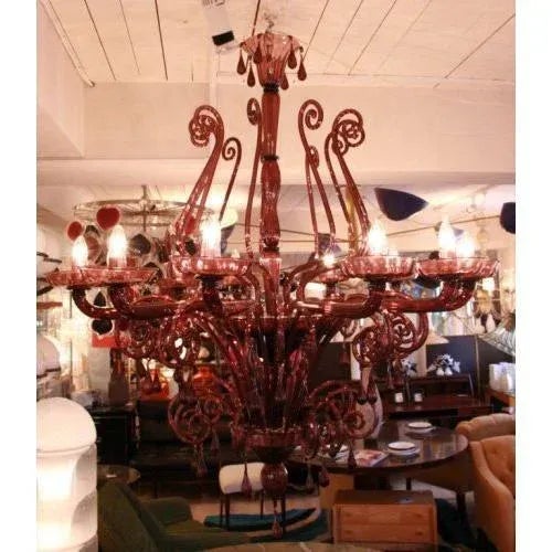 1960s Amethyst Blown Venetian Glass Chandelier, 1960s For Sale - Image 5 of 7