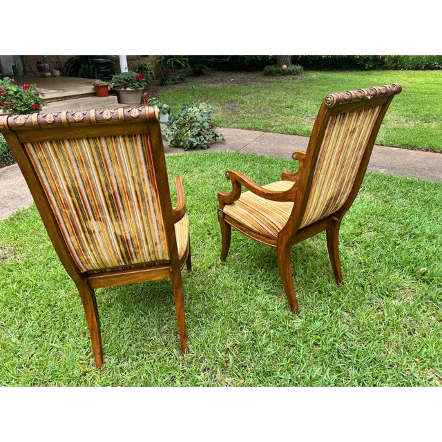 1960s Vintage 1970s Weiman / Warren Lloyd Neoclassical Armchairs With Original Gold Hardware - A Pair For Sale - Image 5 of 14