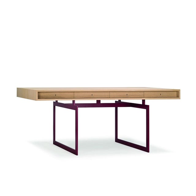 Red and Natural Oak Office Desk by Bodil Kjaer For Sale - Image 4 of 10
