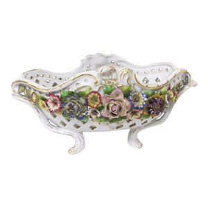 Antique Von Schierholz Reticulated Porcelain Console Bowl - 1907-1927