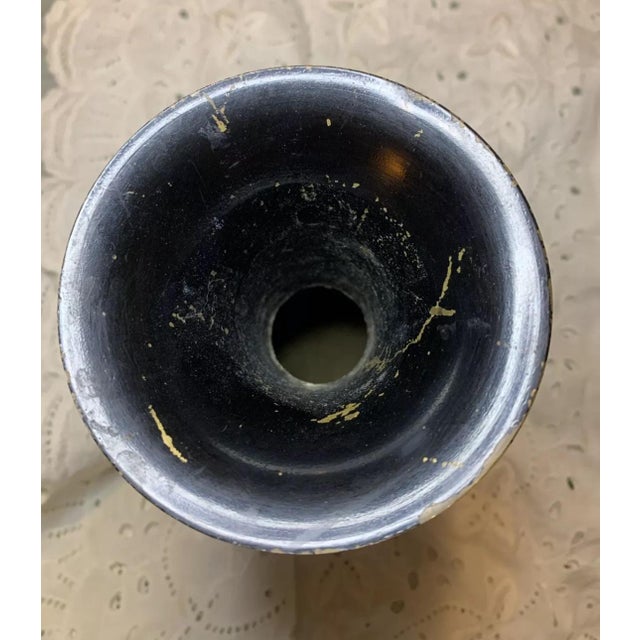 Vintage Etched Brass Vase With Floral Design Made in India For Sale - Image 4 of 4