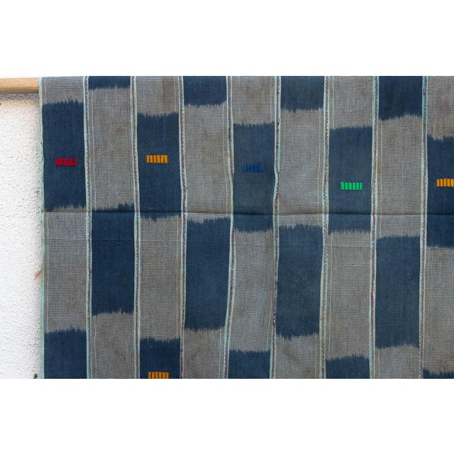 Vintage Baoule African "Cavally Horizon" Ikat Throw For Sale - Image 4 of 9
