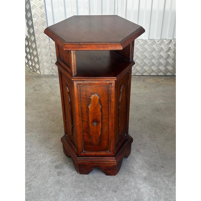 20th Century Hexagonal Side Table in Mahogany Wood, 1950s For Sale - Image 17 of 18