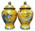 Pair of Vintage Chinese Yellow Cloisonné "Dragon & Phoenix" Ginger Jars - 1310g For Sale