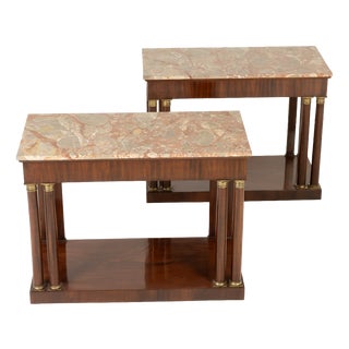 19th Century Italian Mahogany Console Tables, Set of 2 For Sale