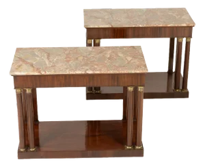 19th Century Italian Mahogany Console Tables, Set of 2