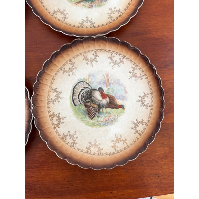 Set of 6 Vintage Sterling China Game Bird Plates, Signed r.k. Beck, Rustic Lodge Wildlife Decor For Sale In Boise - Image 6 of 12