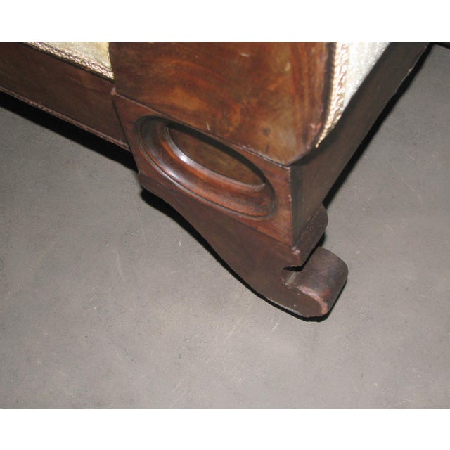 Early 20th Century Victorian Revival Tan Velvet Carved Wood Sofa For Sale - Image 9 of 14
