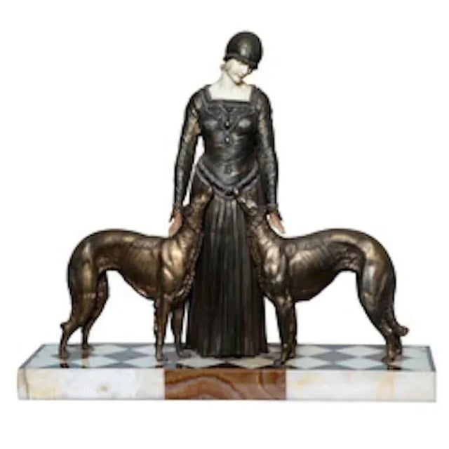 1940s "Toujours Les Amis" French Art Deco Figurative Sculpture ‚ÄòToujours Les Ami‚Äù Signed R. Lull For Sale - Image 4 of 4