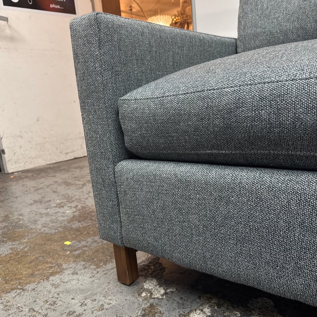 Gray Room & Board Stevens Sofa, Tepic Weave For Sale - Image 8 of 12