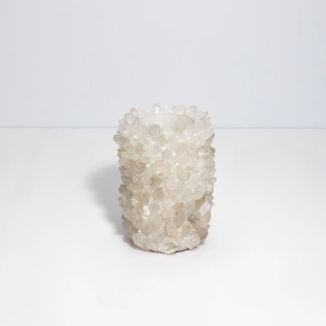 Modern Vase in Classic Clear Quartz For Sale - Image 3 of 8