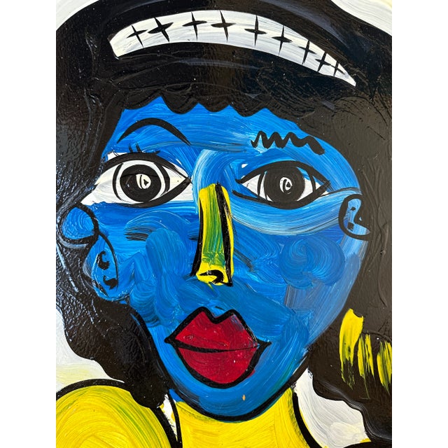 Paint Original Abstract Portrait Painting by Peter Keil, Framed For Sale - Image 7 of 8