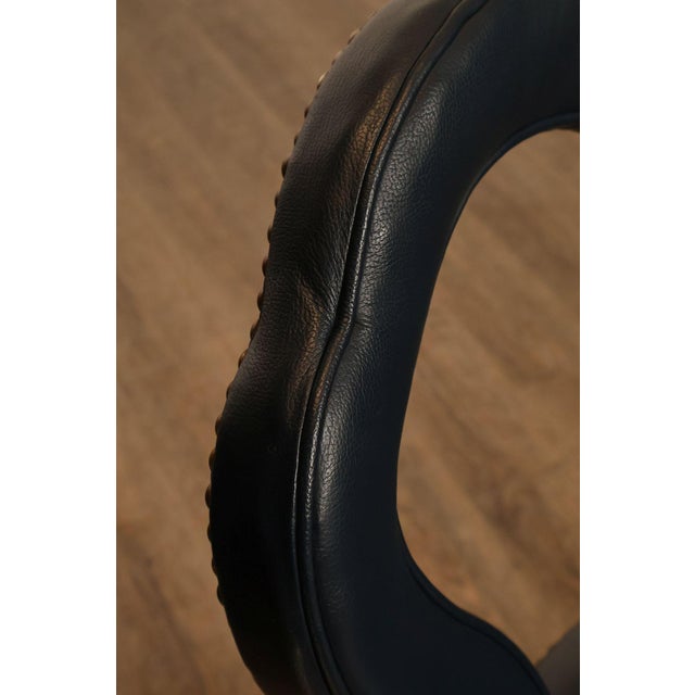 Century Furniture Regency Style Set Of Four Leather Upholstered Rolling Armchairs For Sale - Image 11 of 18