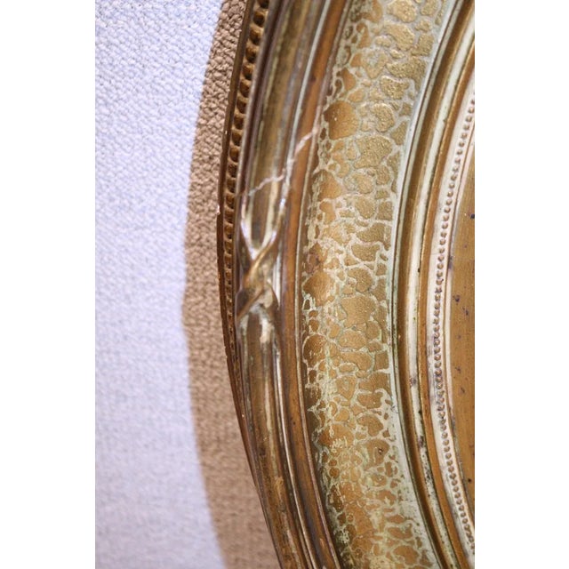 Glass 19th Century Oval Wall Mirror Fully Restored For Sale - Image 7 of 12