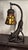 Brown Vintage Heavy Cast Iron Cat Lamp With Hand-Blown Amber Glass Shade For Sale - Image 8 of 10