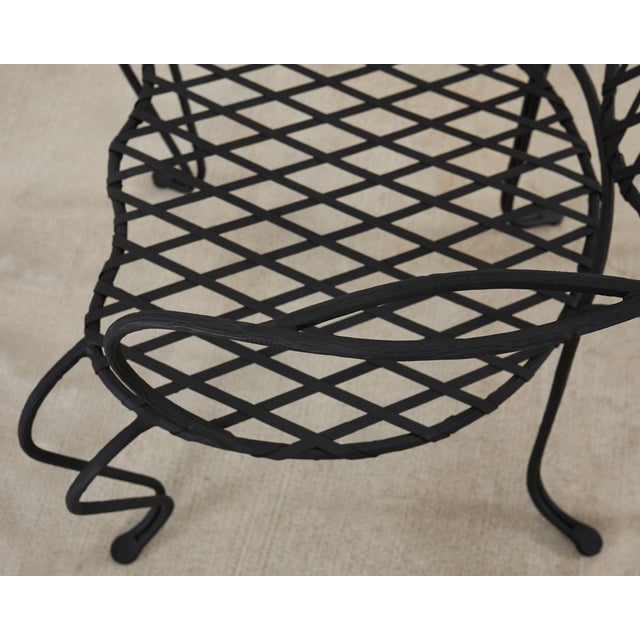 Charcoal Set of Four Rose Tarlow Twig Iron Garden Dining Armchairs, Attributed For Sale - Image 8 of 12