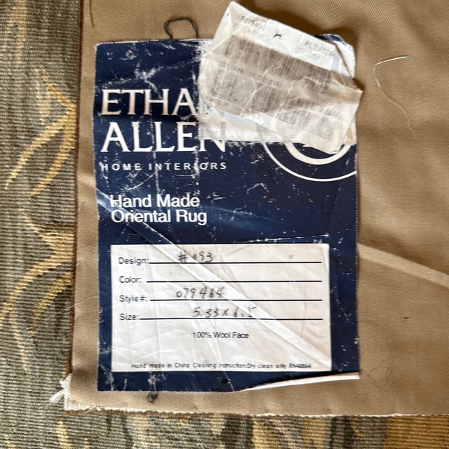 Beautiful Vintage Large Wool Tapestry Made for Ethan Allen For Sale - Image 9 of 10