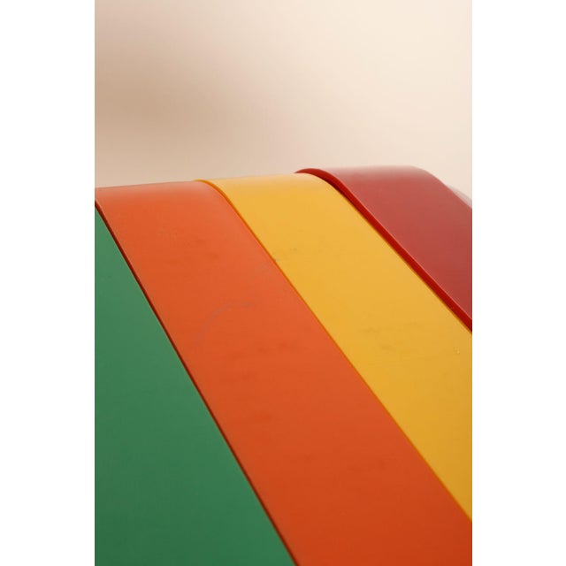Mid Century Mexican Modern Stacking Rainbow Picnic Tray Set by Pymsa For Sale - Image 11 of 14