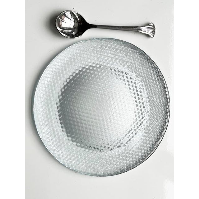 Modern 1970s Serving Bowl ! Heavy Glass Caviar Bowl With Spoon For Sale - Image 3 of 5