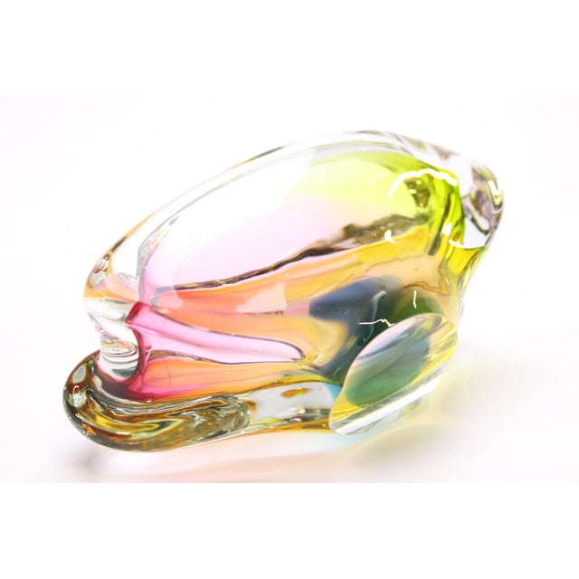 Glass Vase and Ashtray by Josef Hospodka for Sklarny Chribska, Czech, 1960s, Set of 2 For Sale - Image 10 of 17