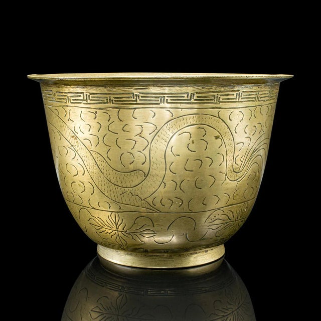 Victorian Antique Jardiniere Dish, Japanese, Meiji, Bronze, Decor, Planter Bowl, Victorian For Sale - Image 3 of 10