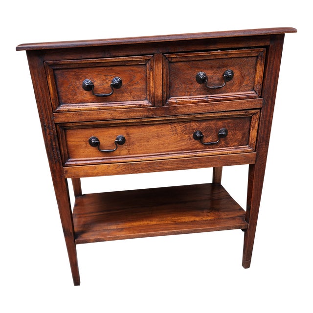 20th Century Hand Carved and Made Solid Wood Side Table For Sale