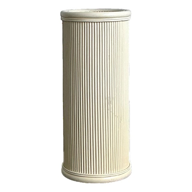 Vintage Painted Rattan Pedestal For Sale