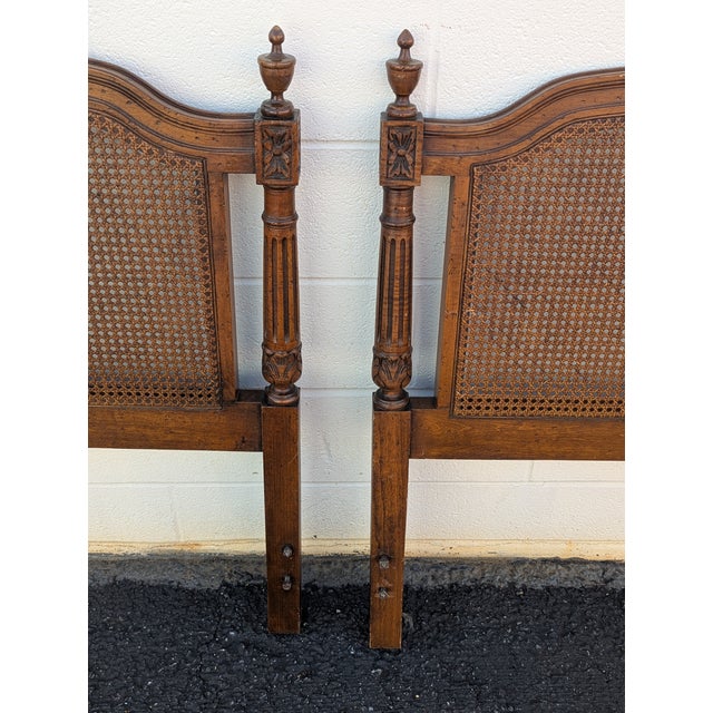 Wood Pair of Vintage Wicker Twin Headboards For Sale - Image 7 of 12
