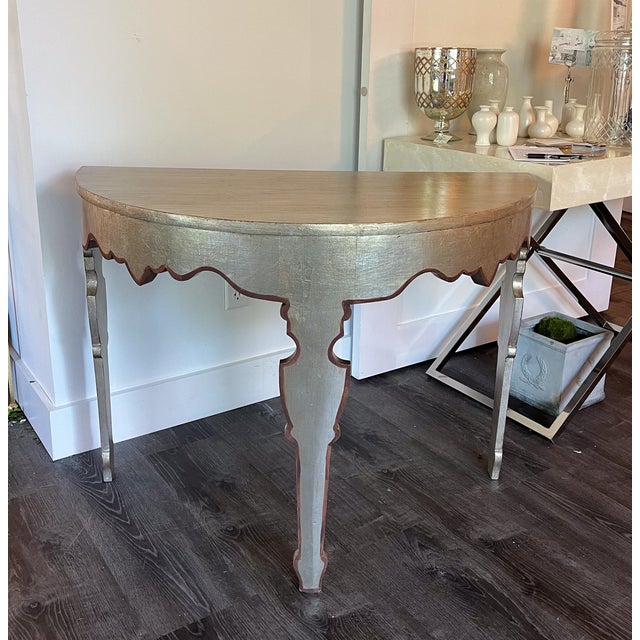 Rococo Tara Shaw Silver Leaf Console - Pair For Sale - Image 3 of 7